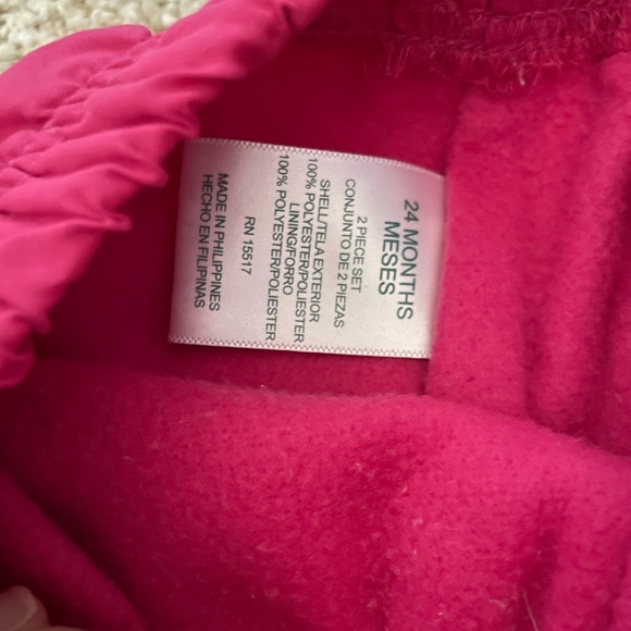 Old navy pink hooded winter snow jacket & pant set pink girls toddler 2T - Picture 4 of 5